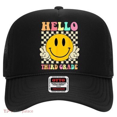 Hello Third Grade Hippie Smile Face 3rd Grade Back To School Hat