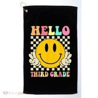 Hello Third Grade Hippie Smile Face 3rd Grade Back To School Golf Towel thumb 0