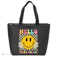 Hello Third Grade Hippie Smile Face 3rd Grade Back To School Tote Bag thumb 0