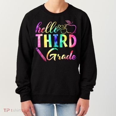 Hello Third Grade Tie Dye Back To School 3Rd Grader Teacher Gift Women's Sweatshirt