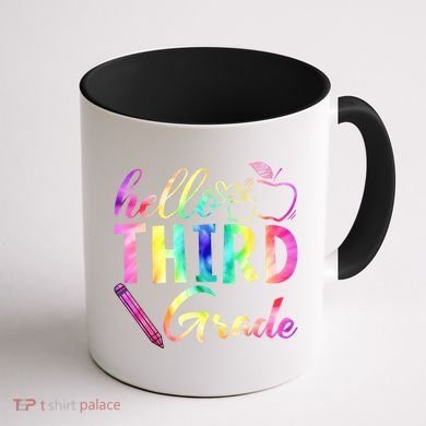 Hello Third Grade Tie Dye Back To School 3Rd Grader Teacher Gift Coffee Mug back
