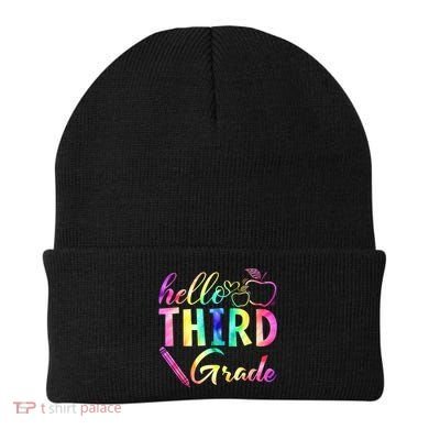 Hello Third Grade Tie Dye Back To School 3Rd Grader Teacher Gift Beanie