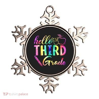 Hello Third Grade Tie Dye Back To School 3Rd Grader Teacher Gift Ornament
