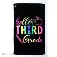 Hello Third Grade Tie Dye Back To School 3Rd Grader Teacher Gift Golf Towel thumb 0