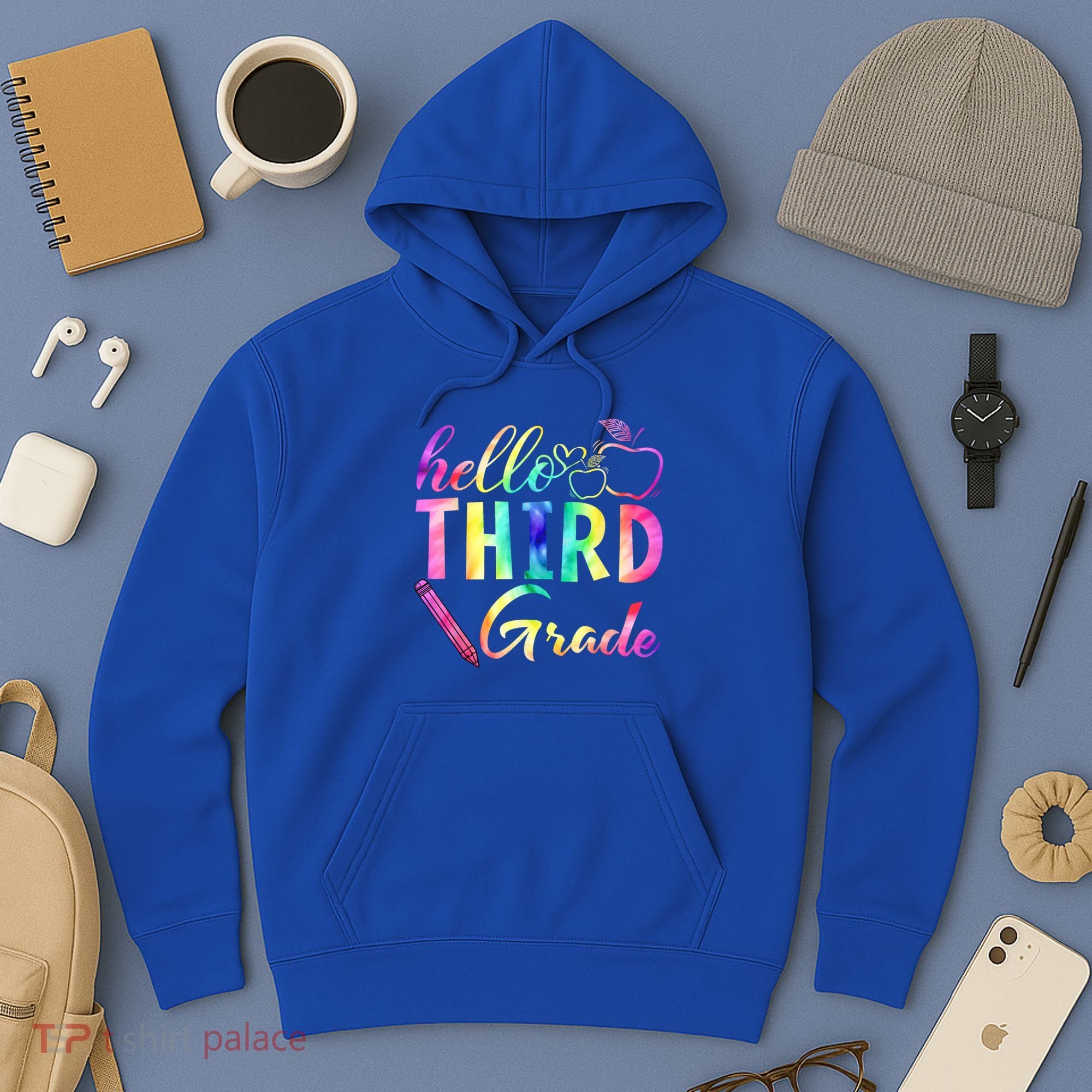 Hello Third Grade Tie Dye Back To School 3Rd Grader Teacher Gift Hoodie
