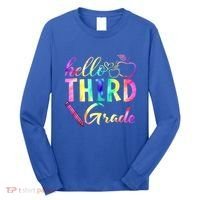 Hello Third Grade Tie Dye Back To School 3Rd Grader Teacher Gift Long Sleeve Shirt thumb 0