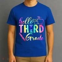 Hello Third Grade Tie Dye Back To School 3Rd Grader Teacher Gift T-Shirt thumb 3
