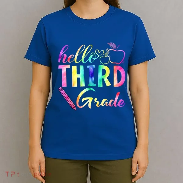 Hello Third Grade Tie Dye Back To School 3Rd Grader Teacher Gift T-Shirt