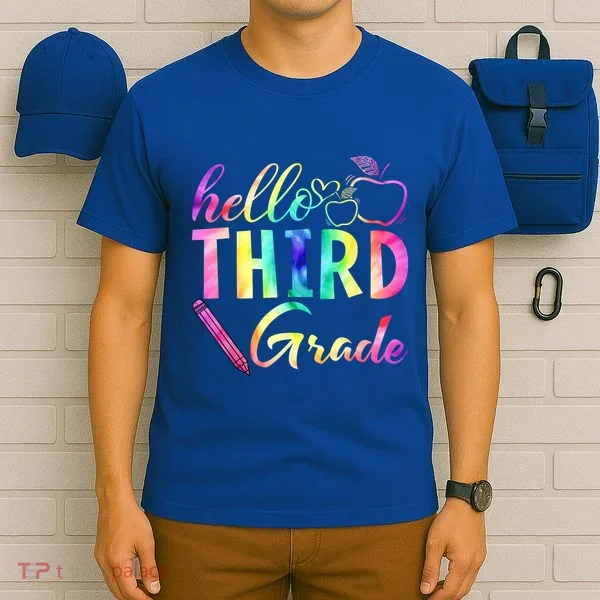 Hello Third Grade Tie Dye Back To School 3Rd Grader Teacher Gift T-Shirt