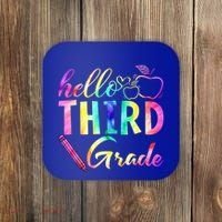 Hello Third Grade Tie Dye Back To School 3Rd Grader Teacher Gift Coaster thumb 0