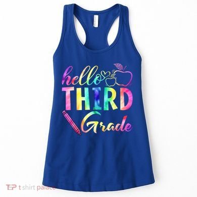 Hello Third Grade Tie Dye Back To School 3Rd Grader Teacher Gift Women's Tank Top