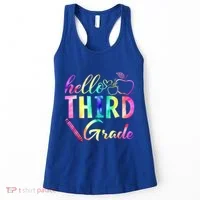 Hello Third Grade Tie Dye Back To School 3Rd Grader Teacher Gift Women's Tank Top thumb 0