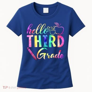 Hello Third Grade Tie Dye Back To School 3Rd Grader Teacher Gift Women's T-Shirt