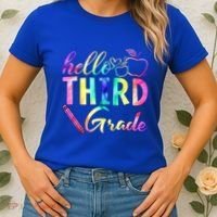 Hello Third Grade Tie Dye Back To School 3Rd Grader Teacher Gift Women's T-Shirt thumb 2