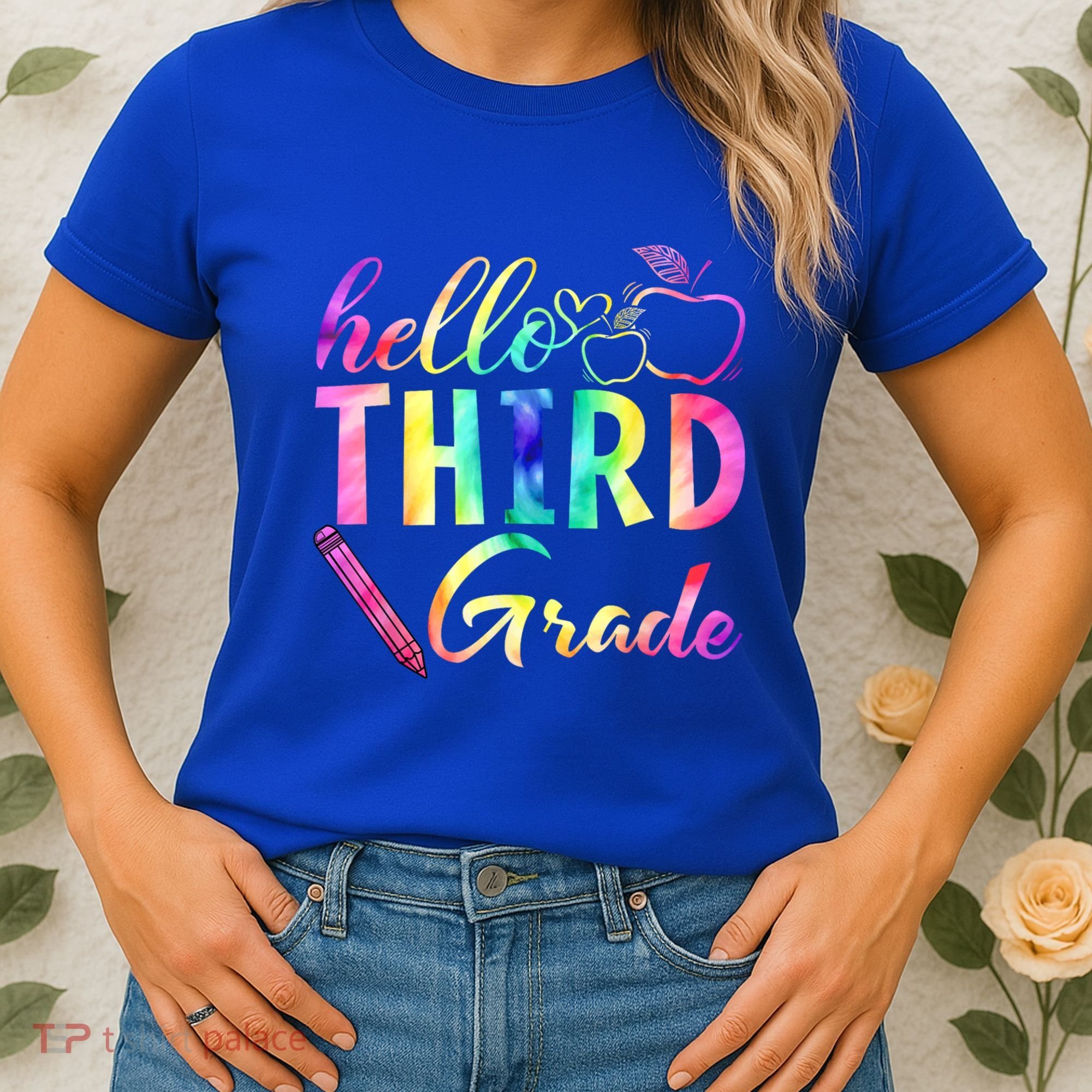 Hello Third Grade Tie Dye Back To School 3Rd Grader Teacher Gift Women's T-Shirt