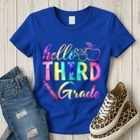 Hello Third Grade Tie Dye Back To School 3Rd Grader Teacher Gift Women's T-Shirt thumb 3
