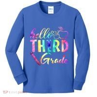 Hello Third Grade Tie Dye Back To School 3Rd Grader Teacher Gift Kids Long Sleeve Shirt thumb 0