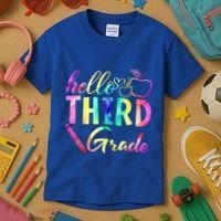 Hello Third Grade Tie Dye Back To School 3Rd Grader Teacher Gift Kids T-Shirt thumb 3