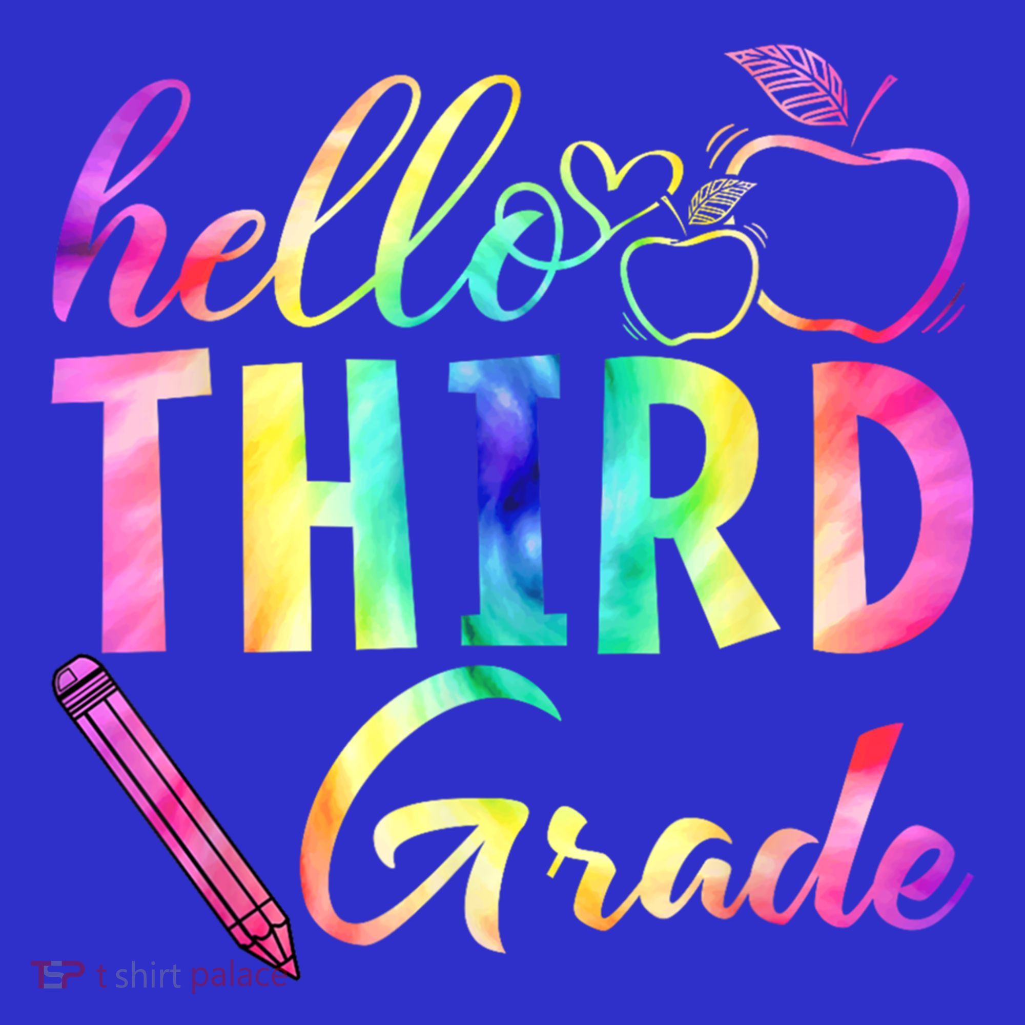Hello Third Grade Tie Dye Back To School 3Rd Grader Teacher Gift Kids T-Shirt