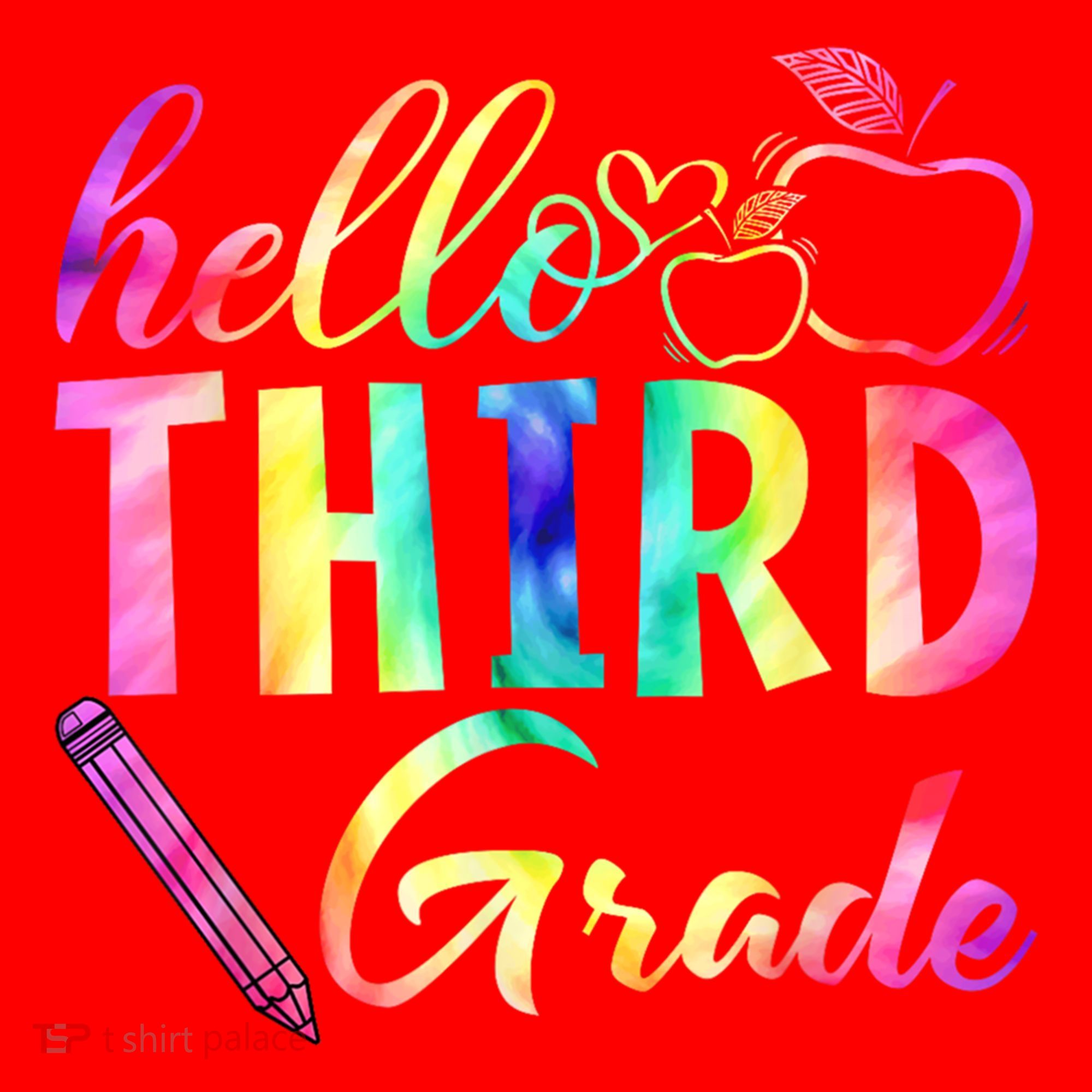Hello Third Grade Tie Dye Back To School 3Rd Grader Teacher Gift Santa Hat