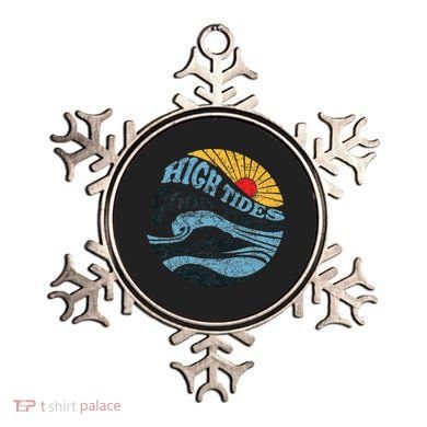 High Tides Good Vibes Vintage Wave And Palm Tree Ornament