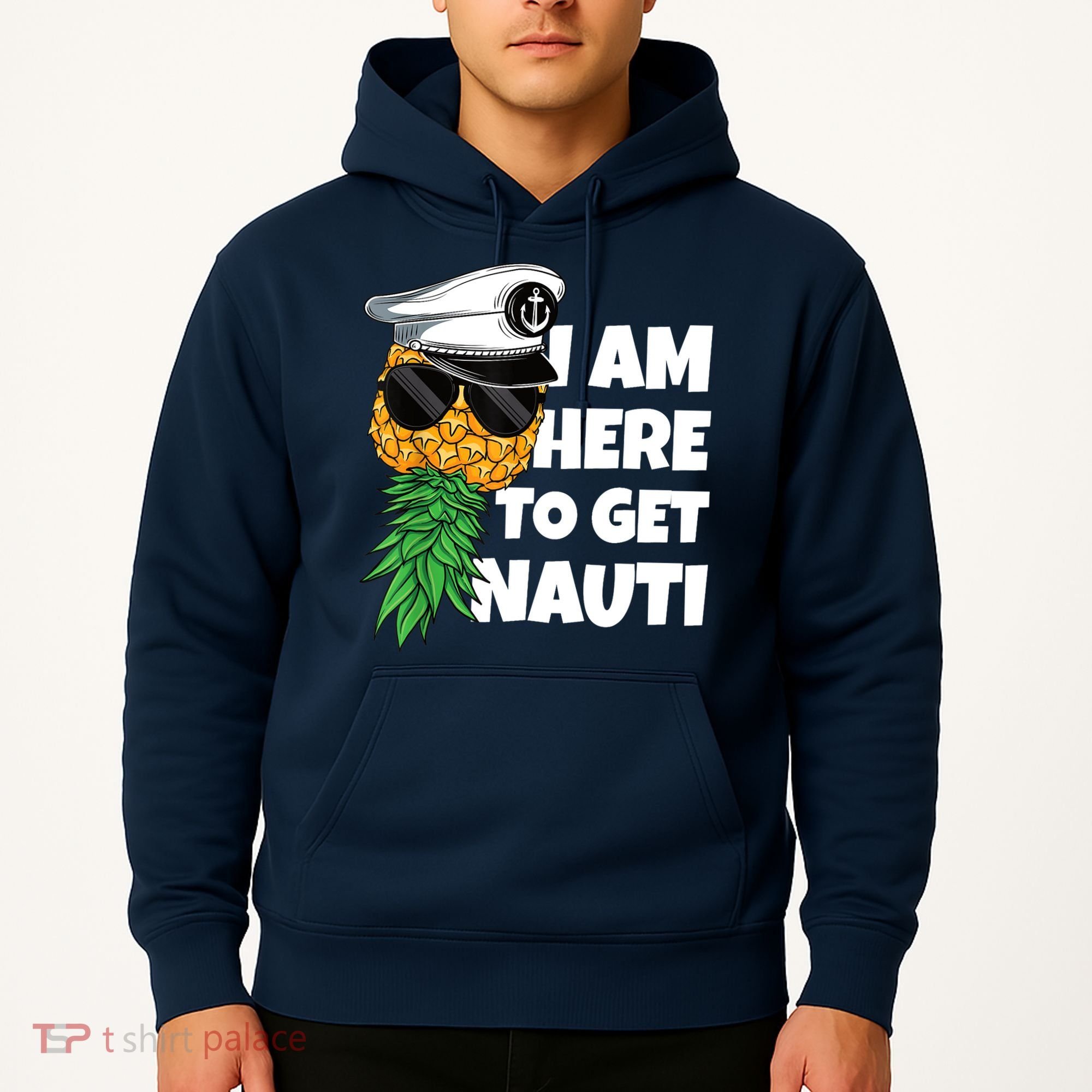 Here To Get Nauti Cruise Boat Upside Down Pineapple Swinger Hoodie
