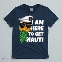 Here To Get Nauti Cruise Boat Upside Down Pineapple Swinger T-Shirt thumb 5
