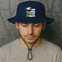 Here To Get Nauti Cruise Boat Upside Down Pineapple Swinger Bucket Hat thumb 2
