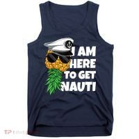 Here To Get Nauti Cruise Boat Upside Down Pineapple Swinger Tank Top thumb 0