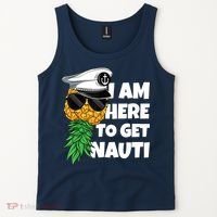 Here To Get Nauti Cruise Boat Upside Down Pineapple Swinger Tank Top thumb 2