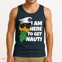Here To Get Nauti Cruise Boat Upside Down Pineapple Swinger Tank Top thumb 3