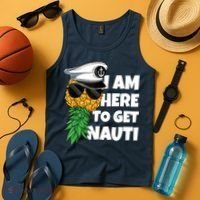 Here To Get Nauti Cruise Boat Upside Down Pineapple Swinger Tank Top thumb 4