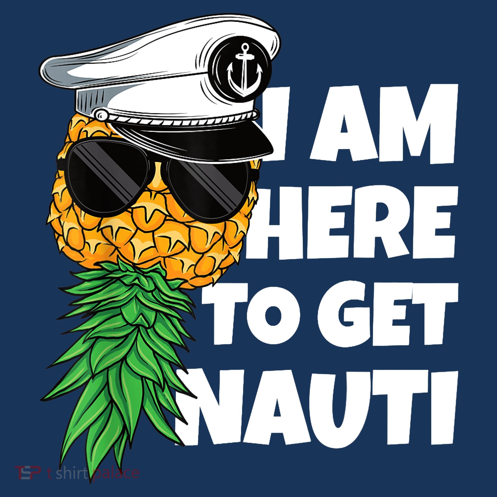 Here To Get Nauti Cruise Boat Upside Down Pineapple Swinger Tank Top
