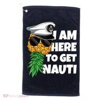 Here To Get Nauti Cruise Boat Upside Down Pineapple Swinger Golf Towel thumb 0