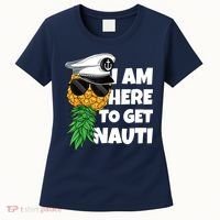 Here To Get Nauti Cruise Boat Upside Down Pineapple Swinger Women's T-Shirt thumb 0