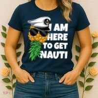 Here To Get Nauti Cruise Boat Upside Down Pineapple Swinger Women's T-Shirt thumb 2