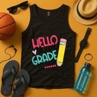 Hello Third Grade Let Do This Happy First Day Of School Tank Top thumb 4