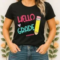 Hello Third Grade Let Do This Happy First Day Of School Women's T-Shirt thumb 2