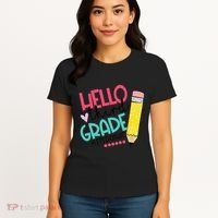 Hello Third Grade Let Do This Happy First Day Of School Women's T-Shirt thumb 4