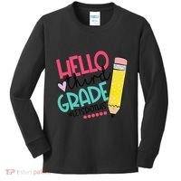 Hello Third Grade Let Do This Happy First Day Of School Kids Long Sleeve Shirt thumb 0