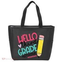 Hello Third Grade Let Do This Happy First Day Of School Tote Bag thumb 0