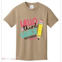 Hello Third Grade Let Do This Happy First Day Of School Kids T-Shirt thumb 0