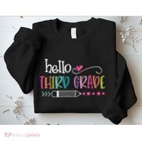 Hello Third Grade Fun 3rd Grade To School Gifts Sweatshirt thumb 2