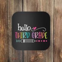 Hello Third Grade Fun 3rd Grade To School Gifts Coaster thumb 0