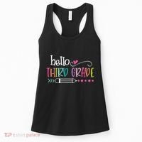 Hello Third Grade Fun 3rd Grade To School Gifts Women's Tank Top thumb 0