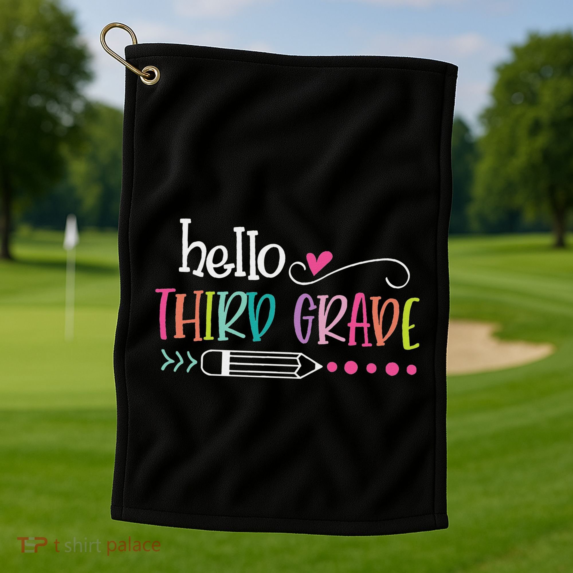 Hello Third Grade Fun 3rd Grade To School Gifts Golf Towel