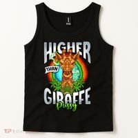 Higher Than Giraffe Pussy Funny Stoner Weed 4 20 Pot Gift Tank Top thumb 2