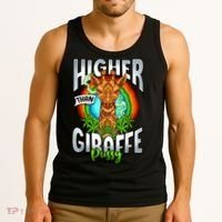 Higher Than Giraffe Pussy Funny Stoner Weed 4 20 Pot Gift Tank Top thumb 3