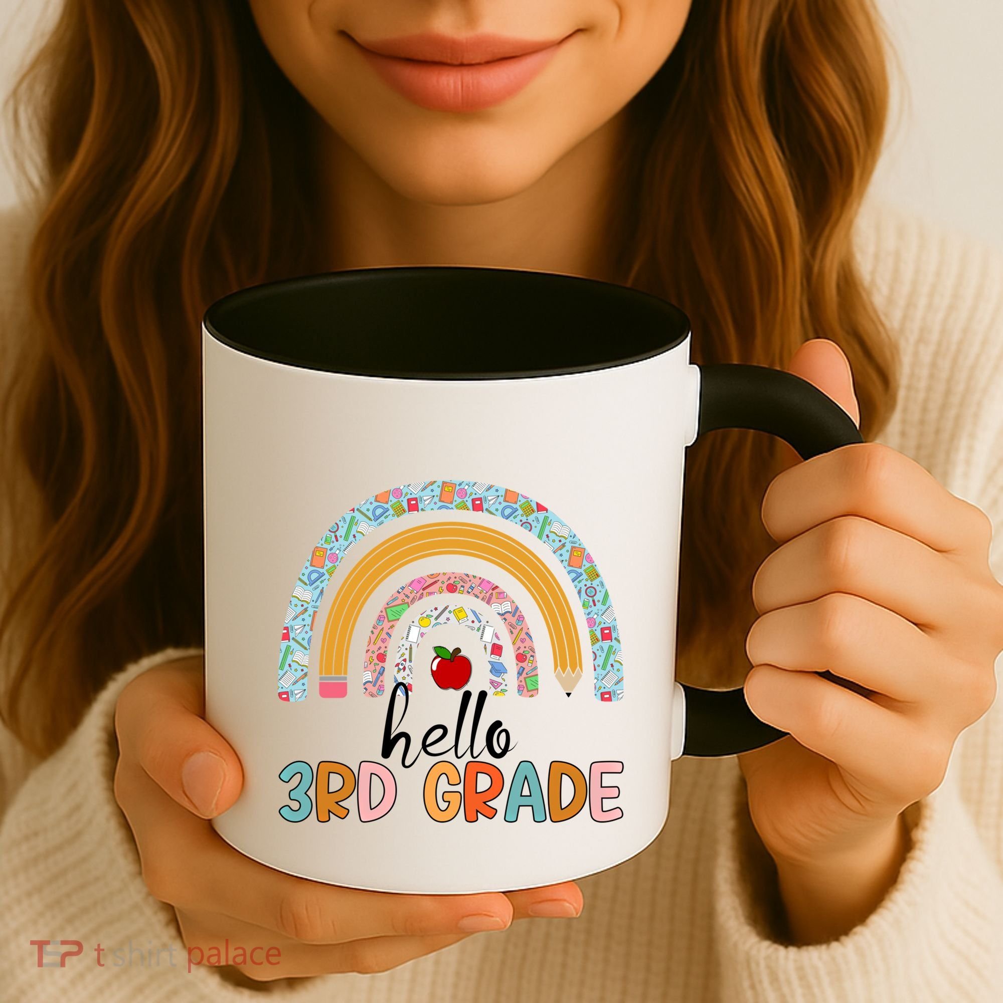 Hello Third Grade Rainbow First Day Of 3Rd Grade Teacher Funny Gift Coffee Mug