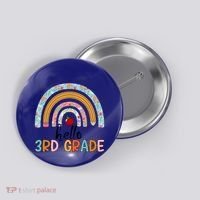Hello Third Grade Rainbow First Day Of 3Rd Grade Teacher Funny Gift Button thumb 0